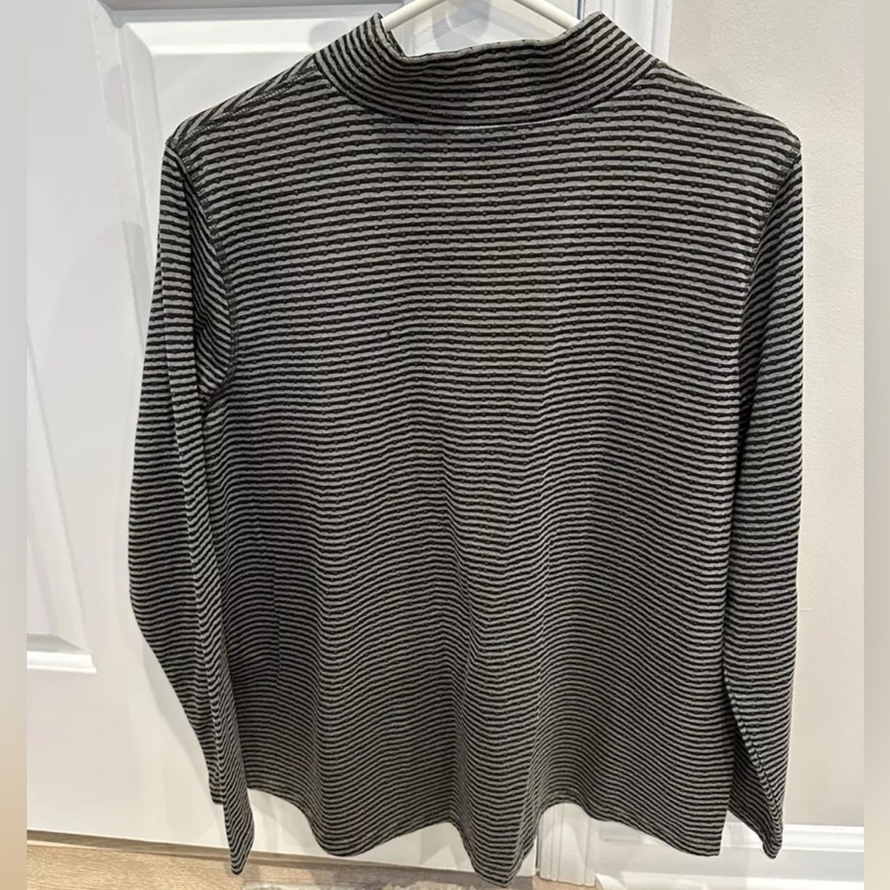 Chico’s Women’s Long Sleeve Sweater Stripe - Size 3 Black Gray